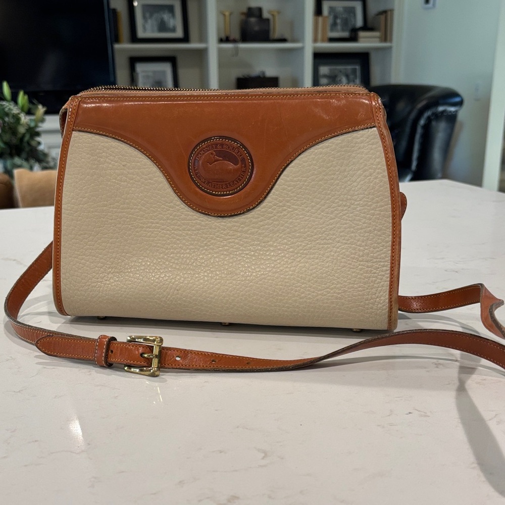 Dooney & Bourke Tan and Brown Crossbody Bag
